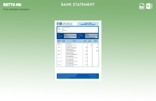 Модерен стил на образец за збор за извод од банка CIB ЕГИПТСКИ